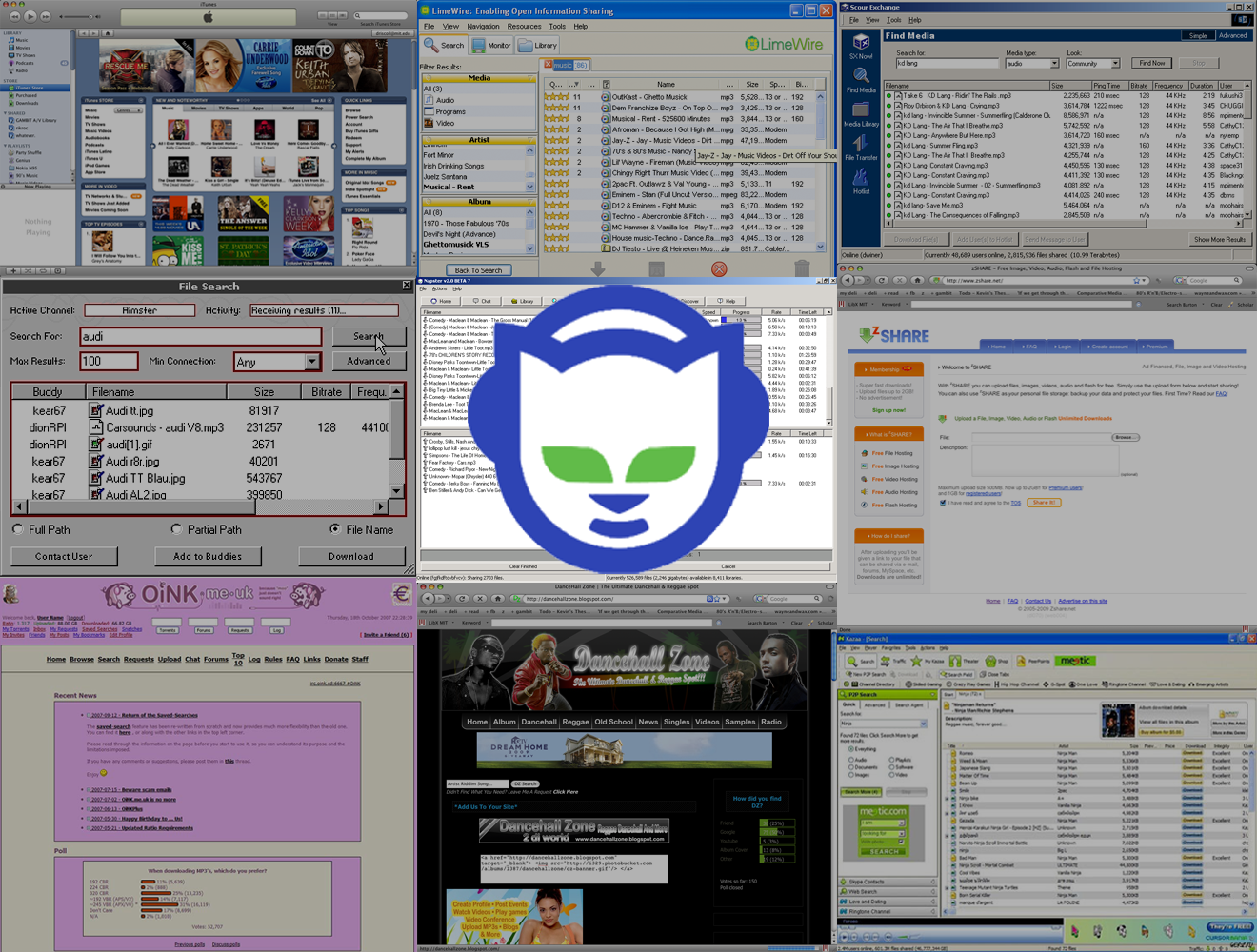 Online music collage Napster era