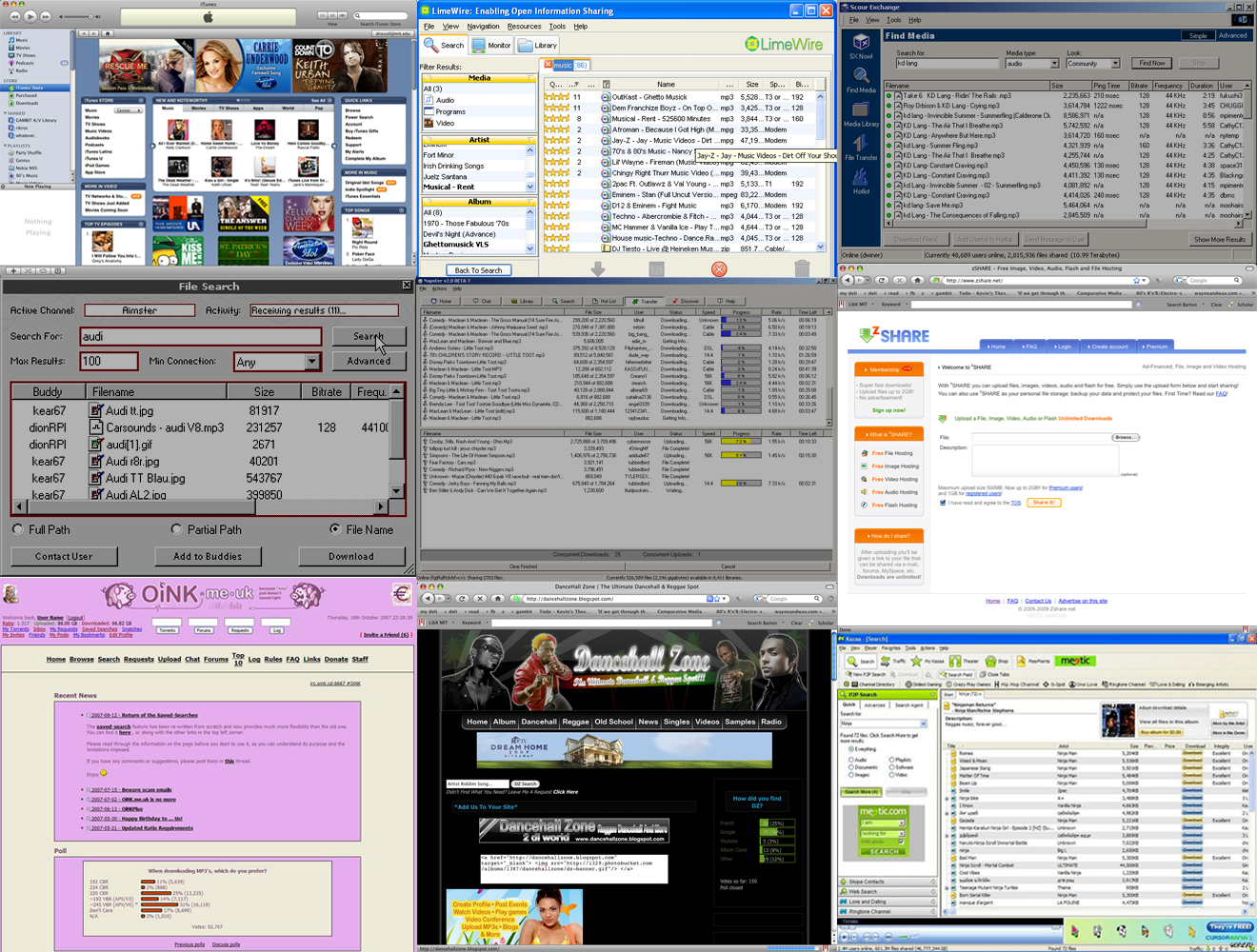 Online music collage Post napster